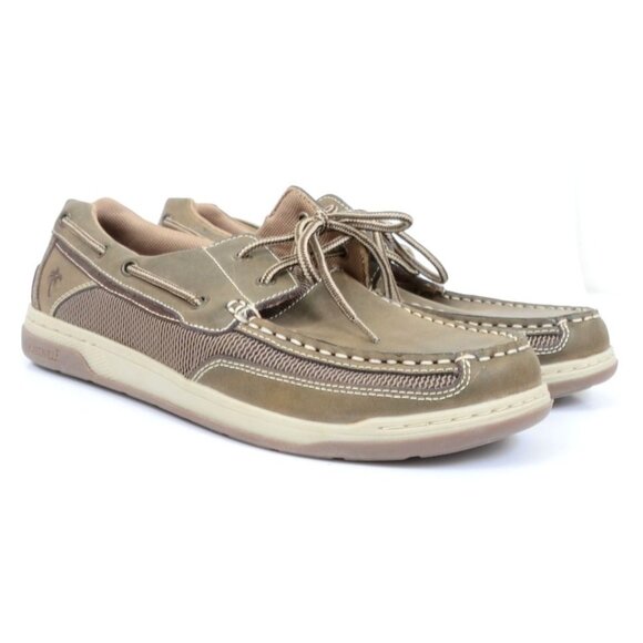 Margaritaville Men\'s Size 11.5 Leather Anchor Lace Up Boat Shoes Sporty Preppy main image 7